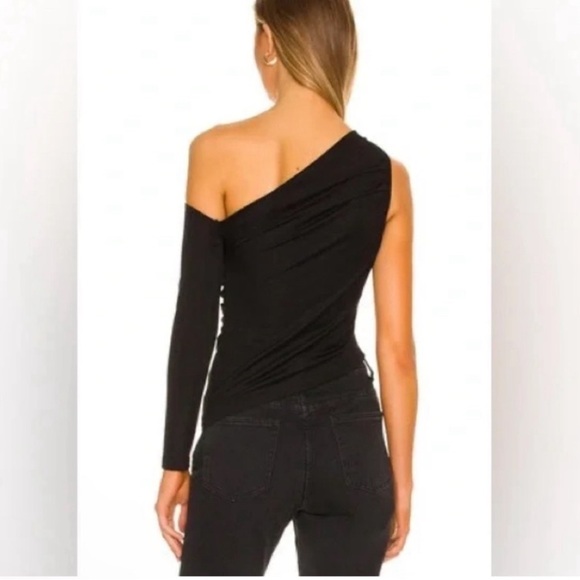 Current Style Superdown Pixie Asymmetrical Top in Black - Picture 9 of 9